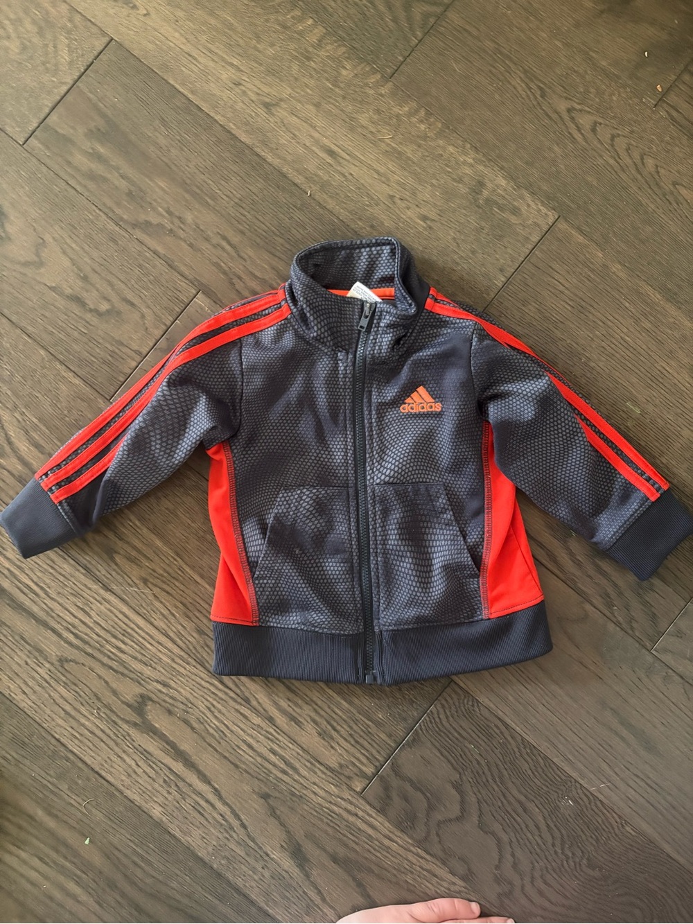 (5/$20)  adidas Gray and Orange Toddler Zip Jacket